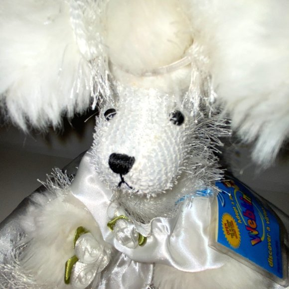 Vintage GANZ Webkinz White Dog Poodle Bride Dress Veil with Original Tag - Picture 3 of 7